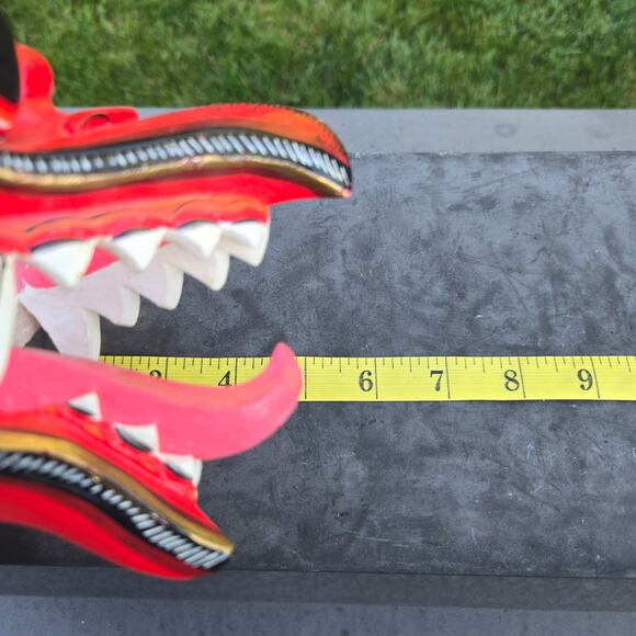 Vintage Balinese Garuda Mask Hand Painted Marked Mythical Ceremonial Wall Art - Picture 10 of 14